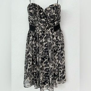 Janet Paris strapless animal print dress